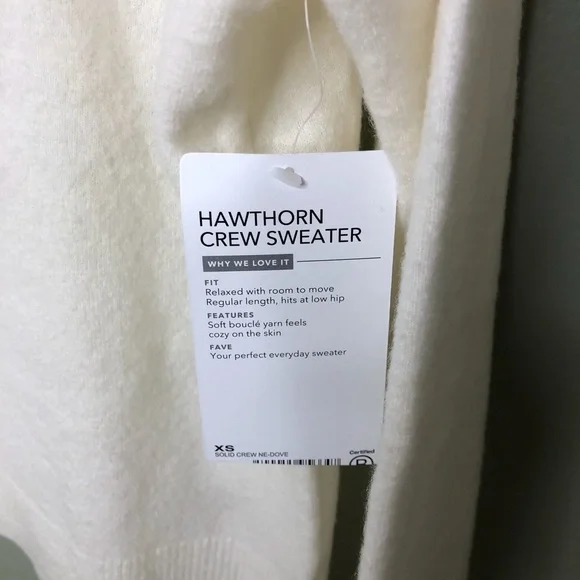 Athleta Hawthorne Crewneck Sweater Long Sleeve Cream Size XS Merino Wool 632070 - Picture 9 of 9